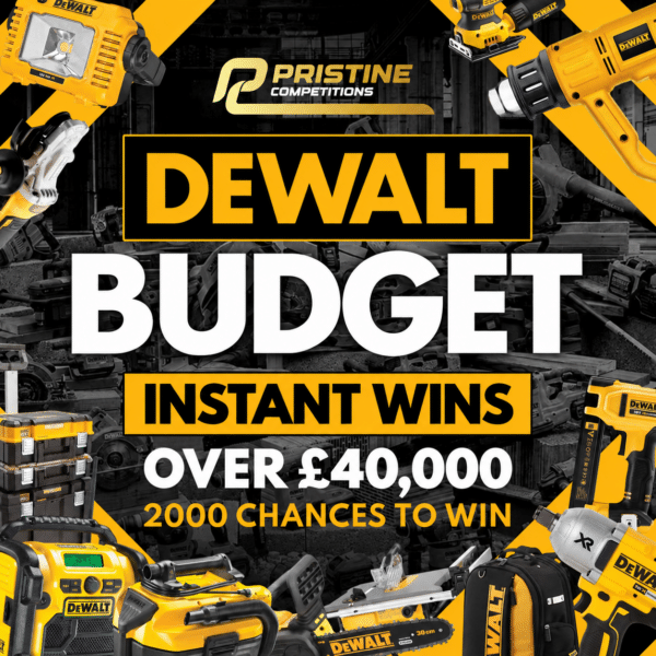 Dewalt Budget Instant Wins – 2,000 Prizes – £40,000 Prize Fund